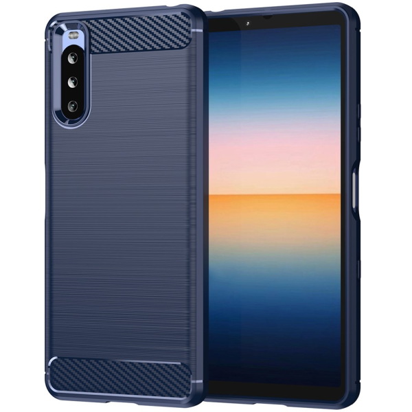 „Carbon“ cieta silikona (TPU) vāciņš - zils (Xperia 10 III)