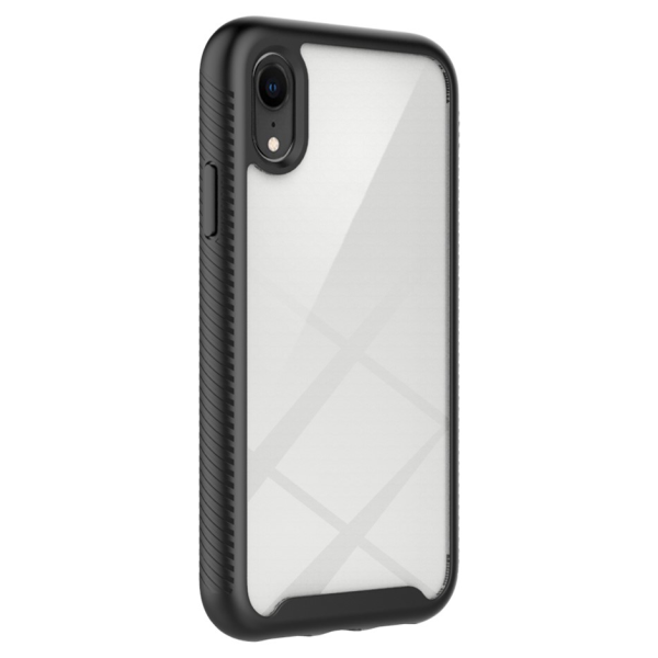 "Mofan" Caurspīdīgs ciets silikona (TPU) pilna pārklājuma maciņš - melns (iPhone XR)