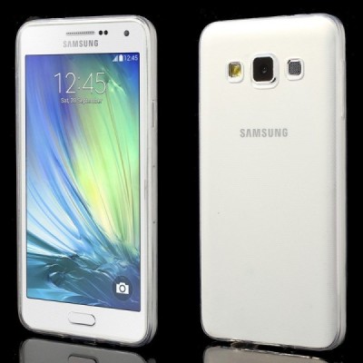 Samsung Galaxy A3 skaidrus (permatomas) kieto silikono TPU ploniausias pasaulyje dėklas / Priedai.lt