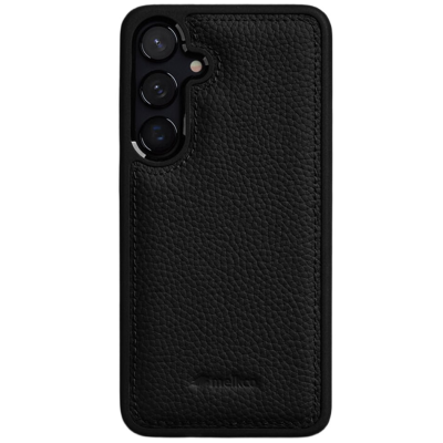 „MELKCO“ Leather ādas apvalks - melns (Galaxy S25+)