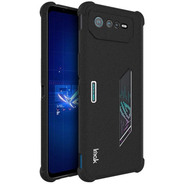 Усиленный твердый силиконовый Airbag матовый чехол "Imak" (TPU) - чёрный (Rog Phone 6 5G)