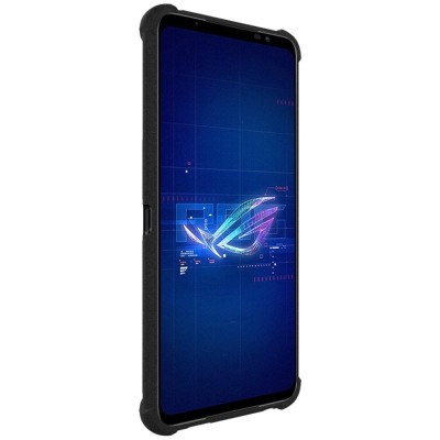 Усиленный твердый силиконовый Airbag матовый чехол "Imak" (TPU) - чёрный (Rog Phone 6 5G)
