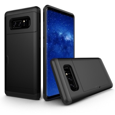 „Sliding“ Card Holder apvalks - melns (Galaxy Note 8)