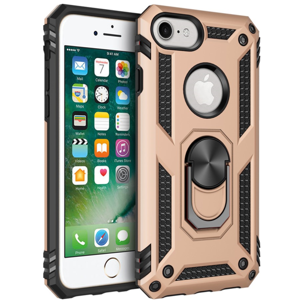"Kickstand" pastiprinātas aizsardzības apvalks - zelta (iPhone 7 / 8 / SE 2020 / SE 2022)