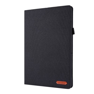 "Fashion" atvēramais tekstila maciņš - melns (Lenovo Tab E10)