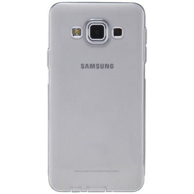 Samsung Galaxy A3 skaidrus (permatomas) kieto silikono TPU ploniausias pasaulyje pilkas dėklas / Priedai.lt