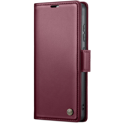 "CaseMe" Leather atvēramais ādas maciņš - bordo (Galaxy S20 FE)