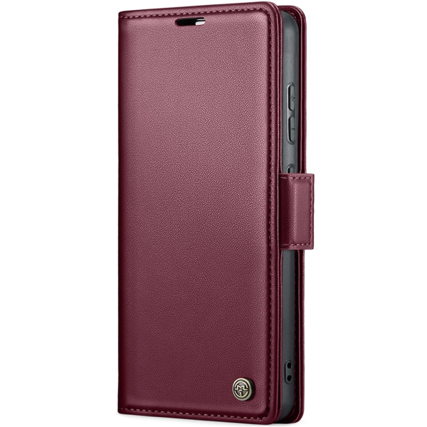 "CaseMe" Leather atvēramais ādas maciņš - bordo (Galaxy S20 FE)
