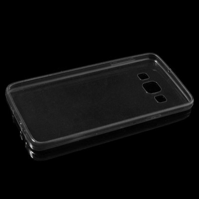 Samsung Galaxy A3 skaidrus (permatomas) kieto silikono TPU ploniausias pasaulyje pilkas dėklas / Priedai.lt