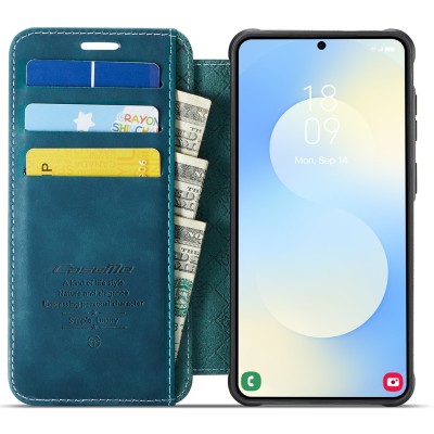 „CaseMe“ MagSafe Leather прочный чехол-книжка  - зелёный (Galaxy S26 Ultra)