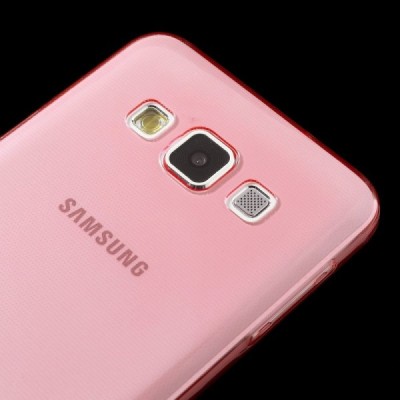 Samsung Galaxy A3 dzidrs (caurspīdīgs) cieta silikona TPU pasaulē planākais sarkans apvalks / Vacins.lv