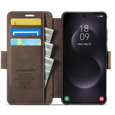„CaseMe“ MagSafe Leather atlokāms vaciņš - brūns (Galaxy S26 Ultra)