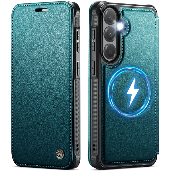 „CaseMe“ MagSafe Leather atlokāms vaciņš - zaļš (Galaxy S26+)