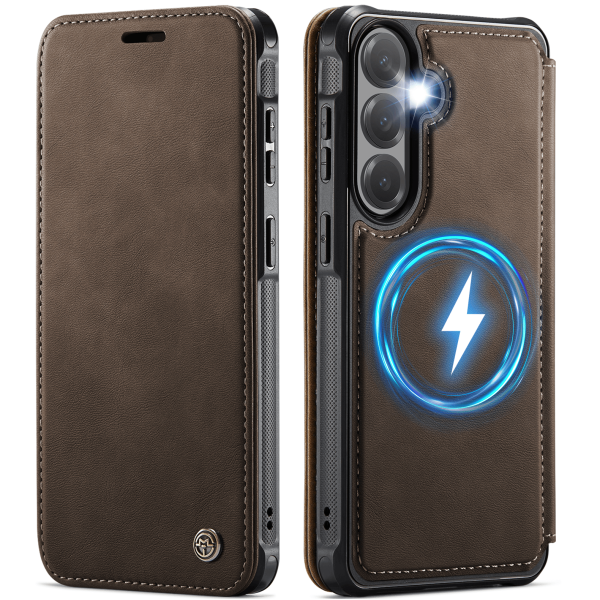 „CaseMe“ MagSafe Leather atlokāms vaciņš - brūns (Galaxy S26+)