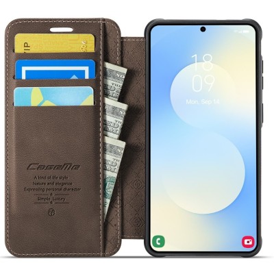 „CaseMe“ MagSafe Leather atlokāms vaciņš - brūns (Galaxy A57)