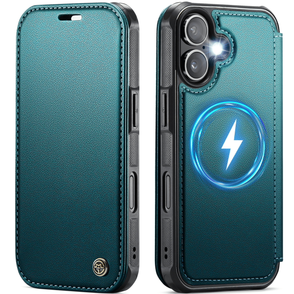 „CaseMe“ MagSafe Leather atlokāms vaciņš - zaļš (iPhone 17)