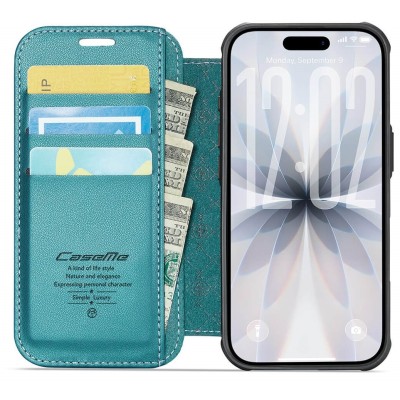 „CaseMe“ MagSafe Leather atlokāms vaciņš - zaļš (iPhone 17)
