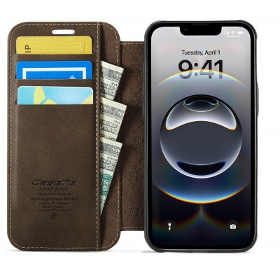 „CaseMe“ MagSafe Leather atlokāms vaciņš - brūns (iPhone 17)