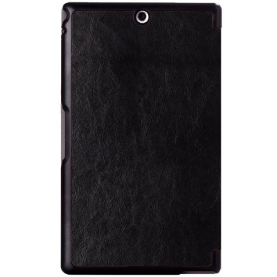 Sony Xperia Z3 Tablet Compact atverčiamas juodas odinis dėklas (sulankstomas) / Priedai.lt