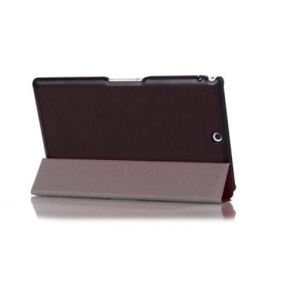 Sony Xperia Z3 Tablet Compact atverčiamas juodas odinis dėklas (sulankstomas) / Priedai.lt