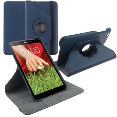 LG G Pad 8.0 V480 (LTE V490) atvēramais zils ādas maciņš, grozās 360° grādu apjomā / Vacins.lv