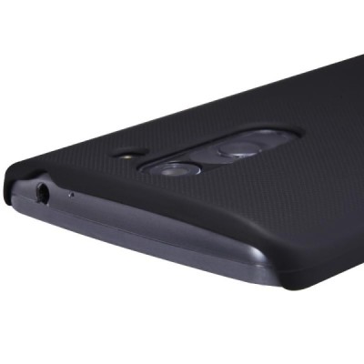 LG L Bello (D331, D335) Nillkin Frosted Shield melns plastmasas apvalks + ekrāna aizsargplēve / Vacins.lv