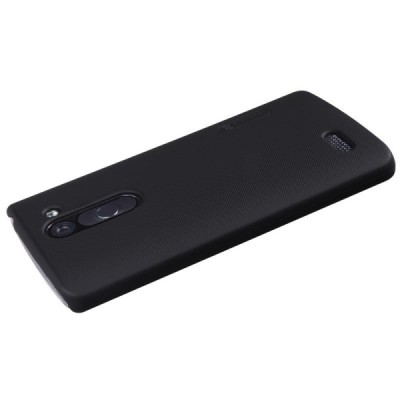 LG L Bello (D331, D335) Nillkin Frosted Shield melns plastmasas apvalks + ekrāna aizsargplēve / Vacins.lv