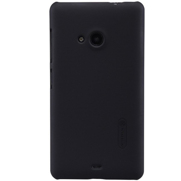 „Nillkin“ Frosted Shield dėklas - juodas + apsauginė ekrano plėvelė (Lumia 535)