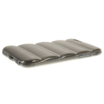 Apple iPhone 6 (6s) reljefinis kieto silikono (TPU) skaidrus (permatomas) pilkas dėklas / Priedai.lt