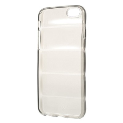 Apple iPhone 6 (6s) reljefinis kieto silikono (TPU) skaidrus (permatomas) pilkas dėklas / Priedai.lt