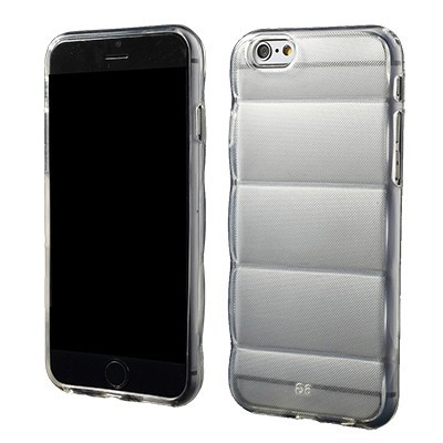 Apple iPhone 6 (6s) reljefinis kieto silikono (TPU) skaidrus (permatomas) dėklas / Priedai.lt