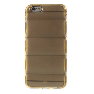 Apple iPhone 6 (6s) reljefa dzidrs (caurspīdīgs) cieta silikona (TPU) oranžs apvalks / Vacins.lv