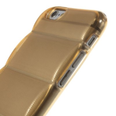 Apple iPhone 6 (6s) reljefa dzidrs (caurspīdīgs) cieta silikona (TPU) oranžs apvalks / Vacins.lv