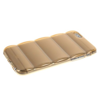 Apple iPhone 6 (6s) reljefa dzidrs (caurspīdīgs) cieta silikona (TPU) oranžs apvalks / Vacins.lv