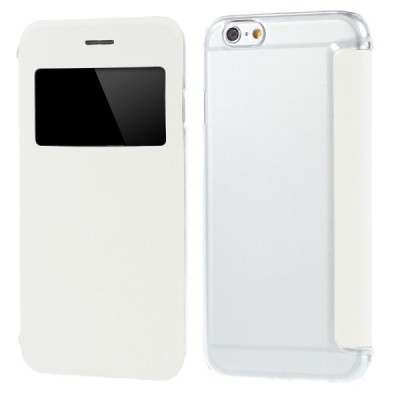 Apple iPhone 6 (6s) balts atvēramais „Smart Window“ maciņš / Vacins.lv