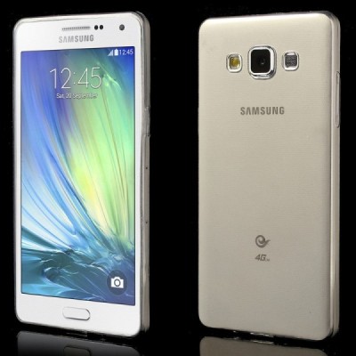 Samsung Galaxy A5 dzidrs (caurspīdīgs) cieta silikona TPU pasaulē planākais pelēks apvalks / Vacins.lv