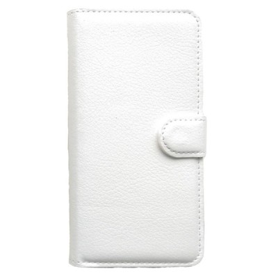 Apple iPhone 6 (6s) atvēramais balts ādas Litchi maciņš / Vacins.lv