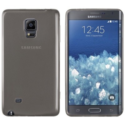 Samsung Galaxy Note Edge skaidrus (permatomas) kieto silikono TPU ploniausias pasaulyje pilkas dėklas / Priedai.lt