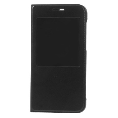 Huawei Ascend G7 melns atvēramais „Smart Window“ ādas maciņš / Vacins.lv
