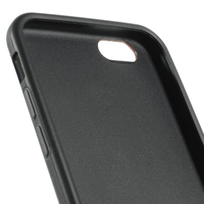 Apple iPhone 6 (6s) brūns cieta silikona (TPU) apvalks ar ādas atdarinājumu / Vacins.lv