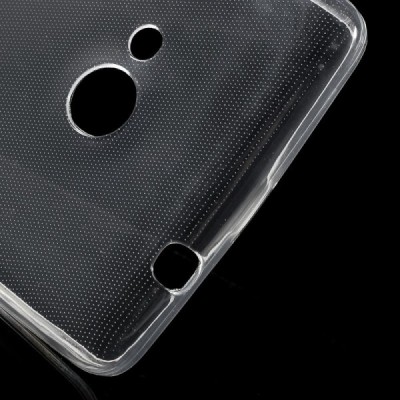 Microsoft Lumia 535 skaidrus (permatomas) kieto silikono TPU ploniausias pasaulyje dėklas / Priedai.lt