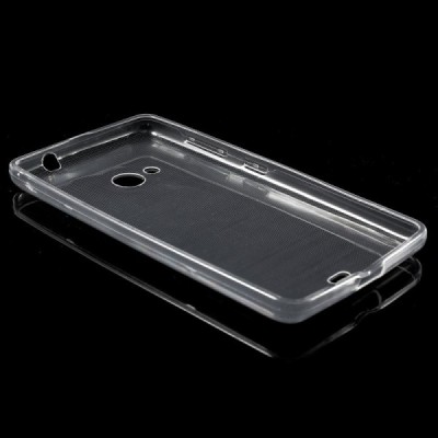 Microsoft Lumia 535 skaidrus (permatomas) kieto silikono TPU ploniausias pasaulyje dėklas / Priedai.lt