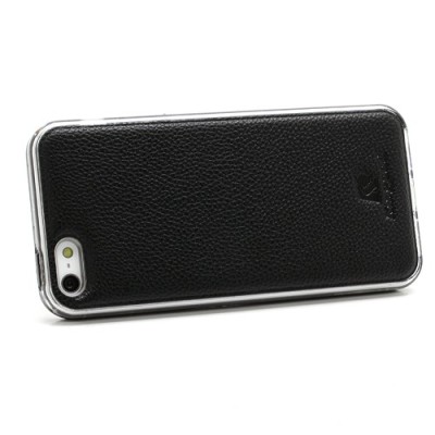 „Kingpad“ juodas odinis TPU Apple iPhone SE (5, 5s) dėklas (nugarėlė, dėkliukas) / Priedai.lt