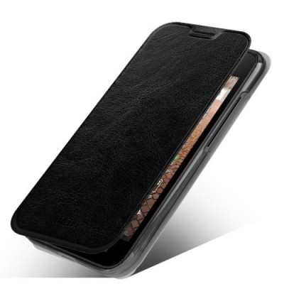 Huawei Ascend Y550 „Mofi“ Rui sērijas melns ādas atvērams maciņš / Vacins.lv