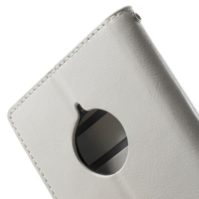 Nokia Lumia 830 atvēramais balts ādas maciņš (maks) / Vacins.lv