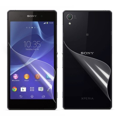 Sony Xperia Z2 aizsargplēves ekrānam un aizmugurējai daļai - dzidras / Vacins.lv