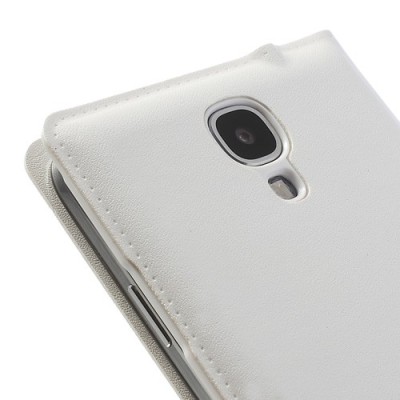 Samsung Galaxy S4 balts atvēramais Smart Window ādas maciņš / Vacins.lv