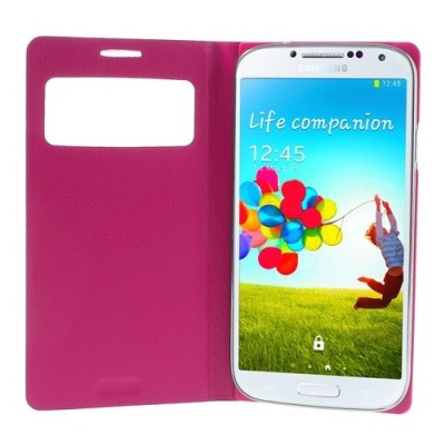 Samsung Galaxy S4 rozs atvēramais Smart Window ādas maciņš / Vacins.lv