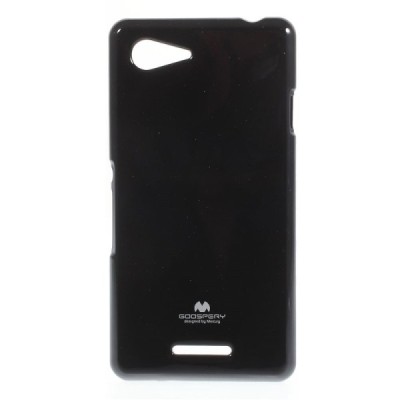 Sony Xperia E3 Mercury melns cieta silikona (TPU) apvalks / vacins.lv
