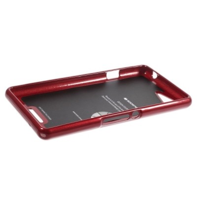 Sony Xperia E3 Mercury sarkans cieta silikona (TPU) apvalks / vacins.lv